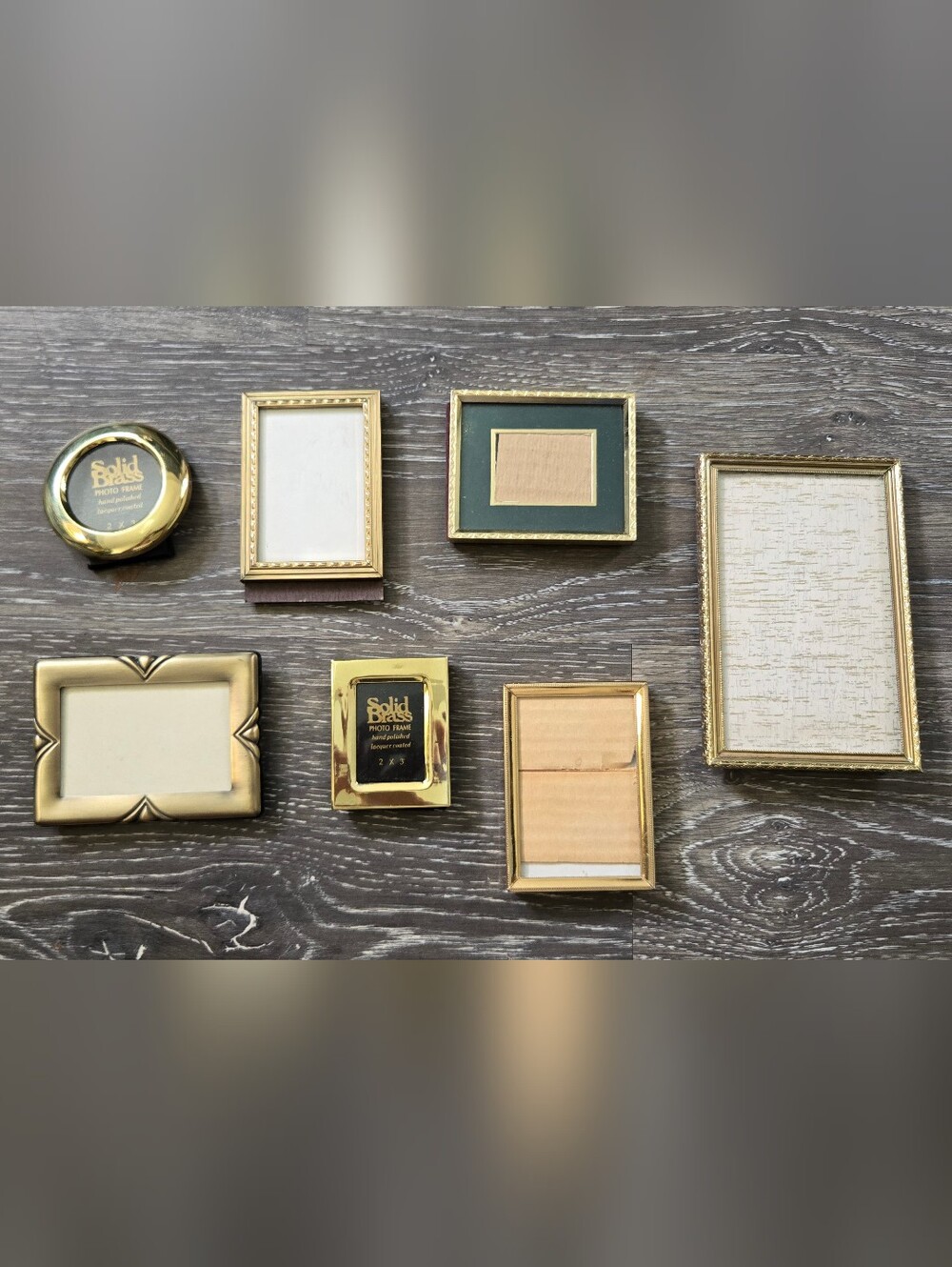 Mini Gallery Wall - Vintage Gold And Brass Small Picture Frames Lot, MCM